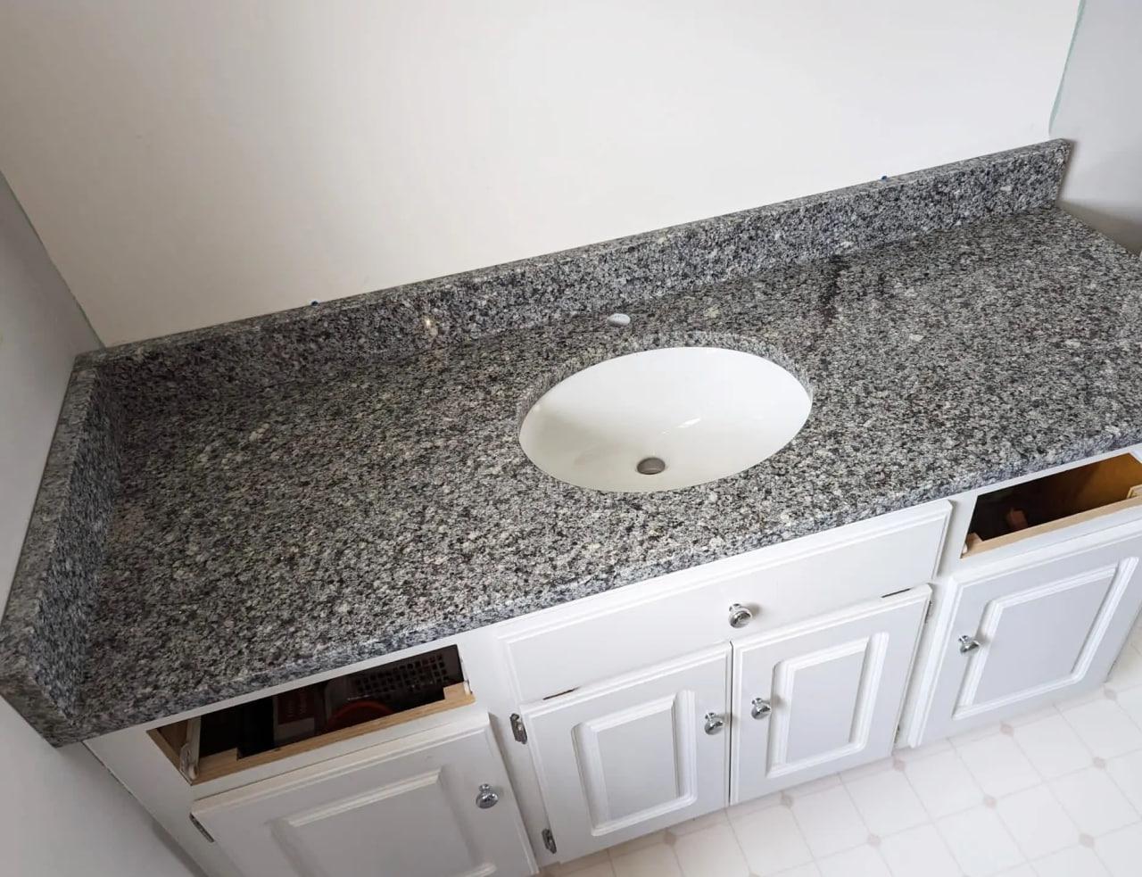 Azul Platino Granite Bathroom Countertop