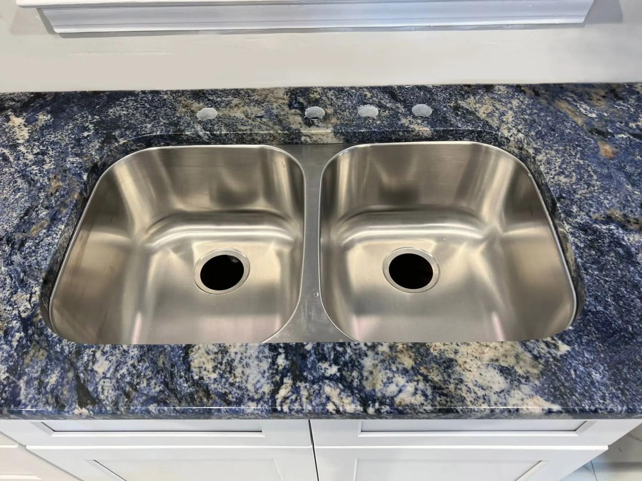 Blue Bahia Granite Sink Closeup