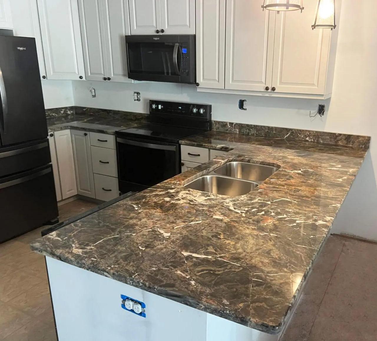 Lava Oro Granite Kitchen Countertops