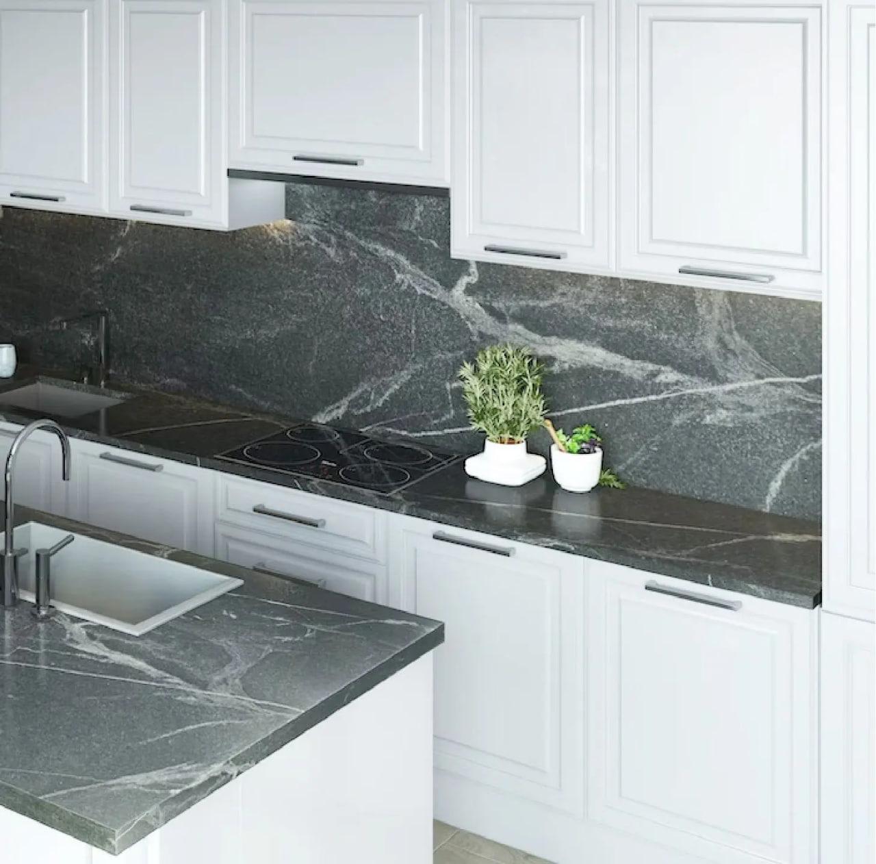 Silver Grey granite leathered countertop