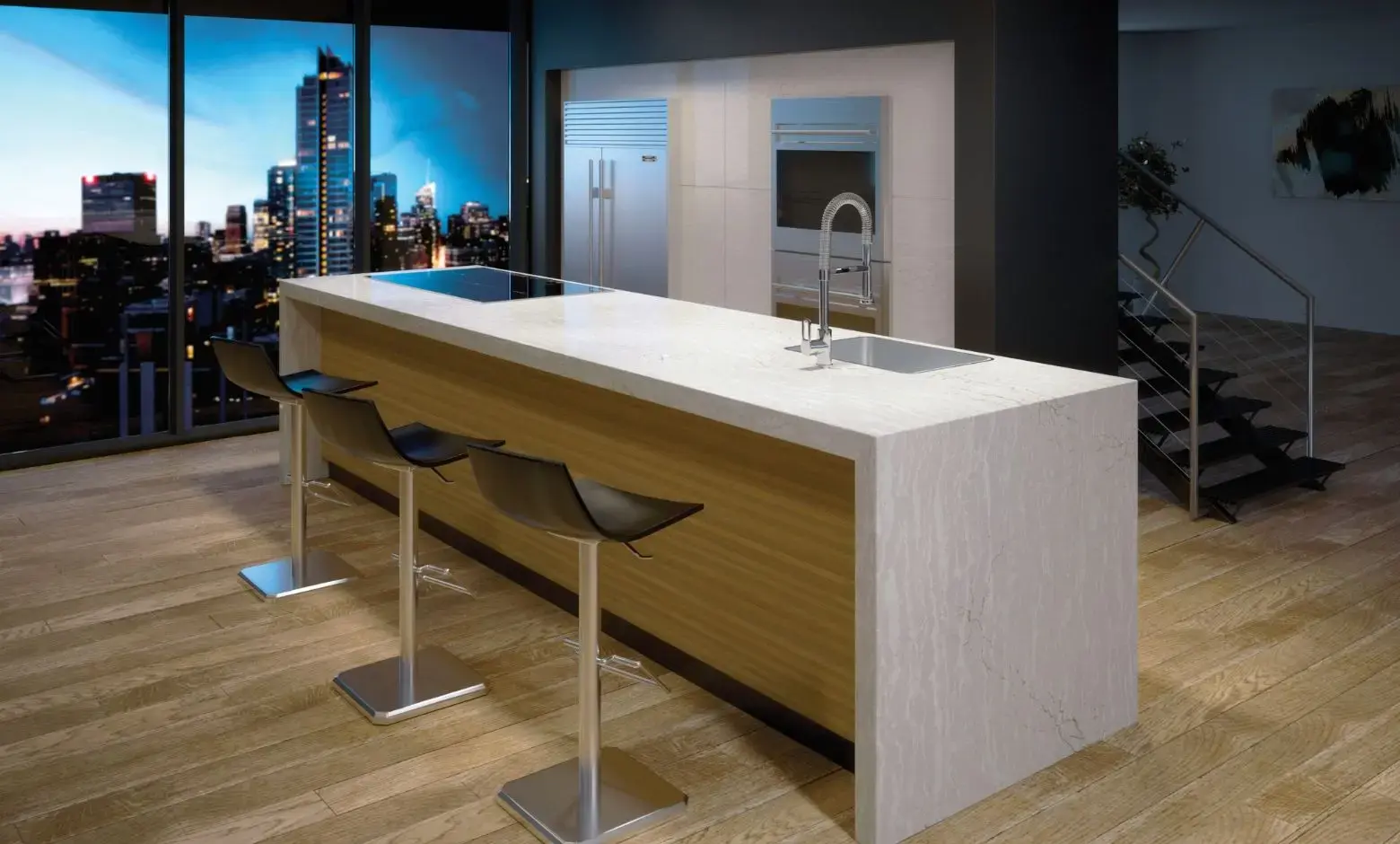 Delgatie Quartz Kitchen Island