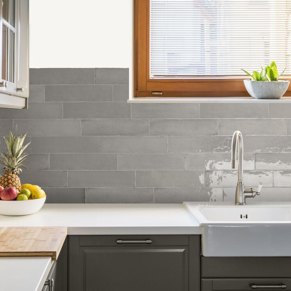 Gray Glazed Ceramic Subway Tile Image