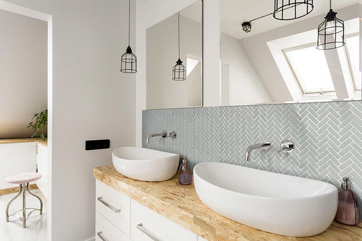 Gray Herringbone Porcelain Tile Image
