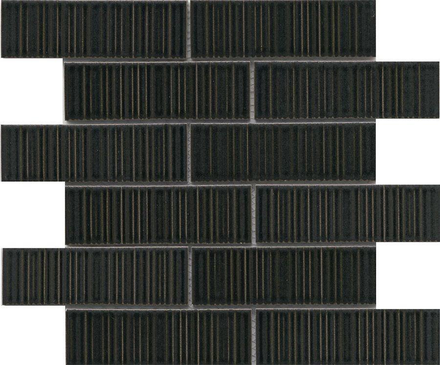 Ornami Black Subway Mosaic Tile Image