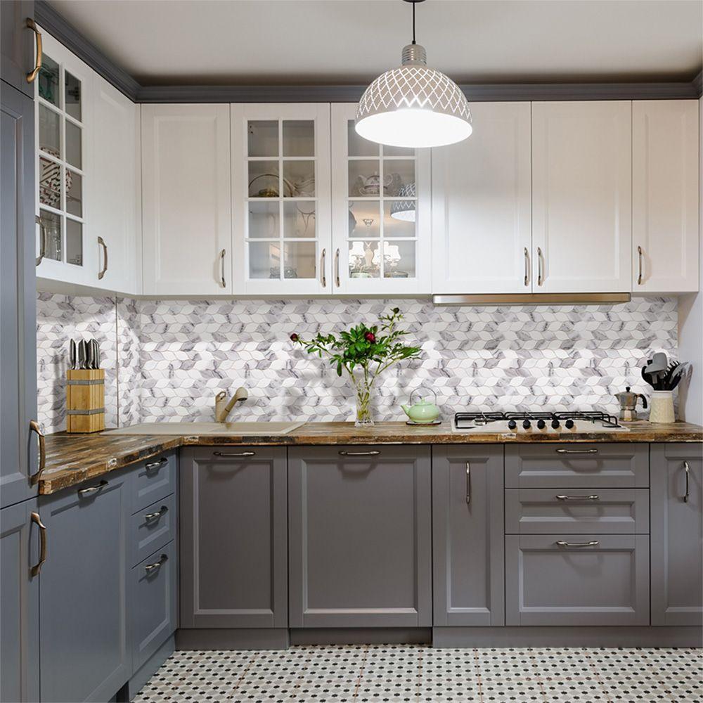 Polished Braid Mosaic Marble Tile Image