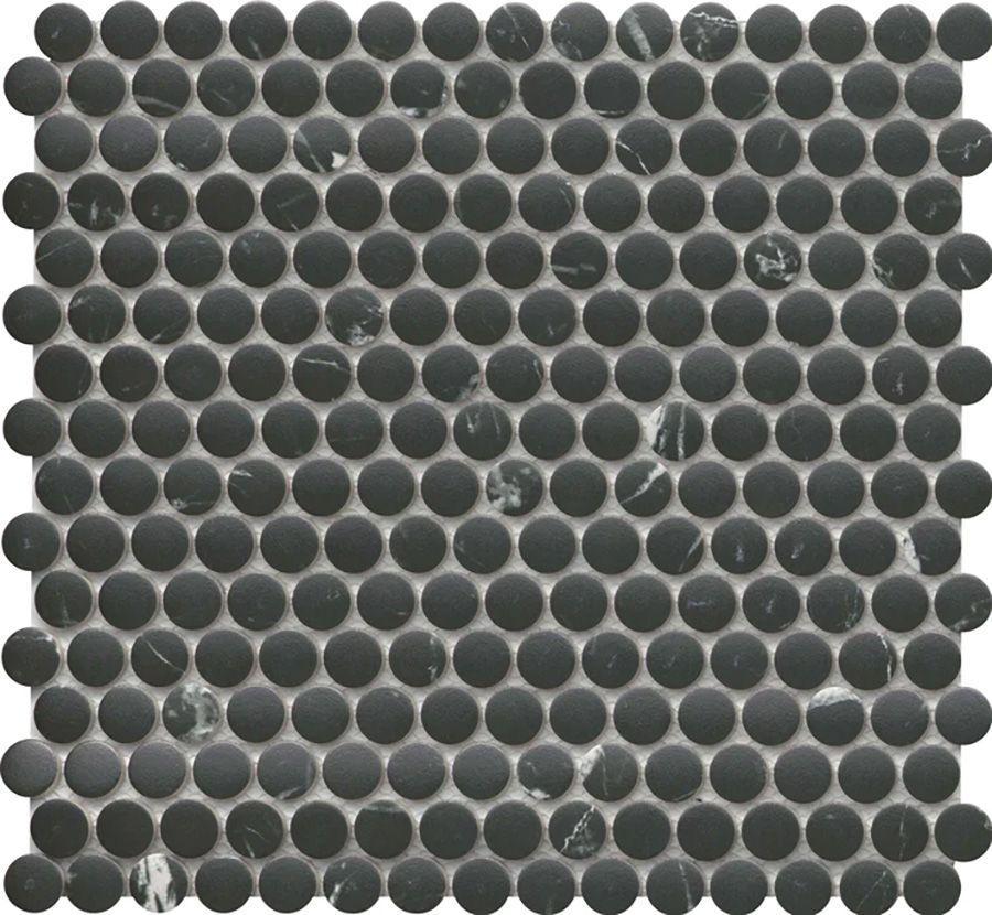 Black Glazed Porcelain Penny Tile Tile Image