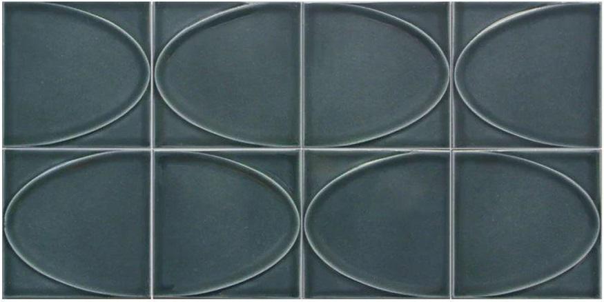 Blue Glossy Ellipse Ceramic tile