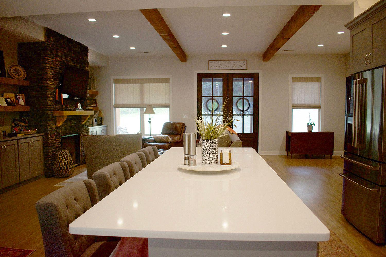White Zen Quartz Kitchen island Countertop