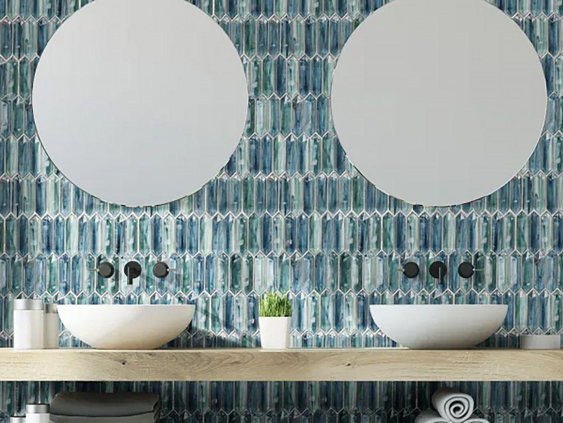 Seaglass Picket Ocean  Bathroom Tile